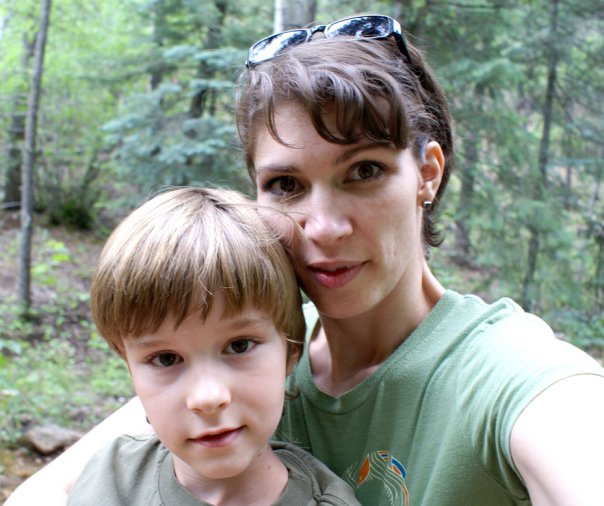 Mom and brother Max, Camping.